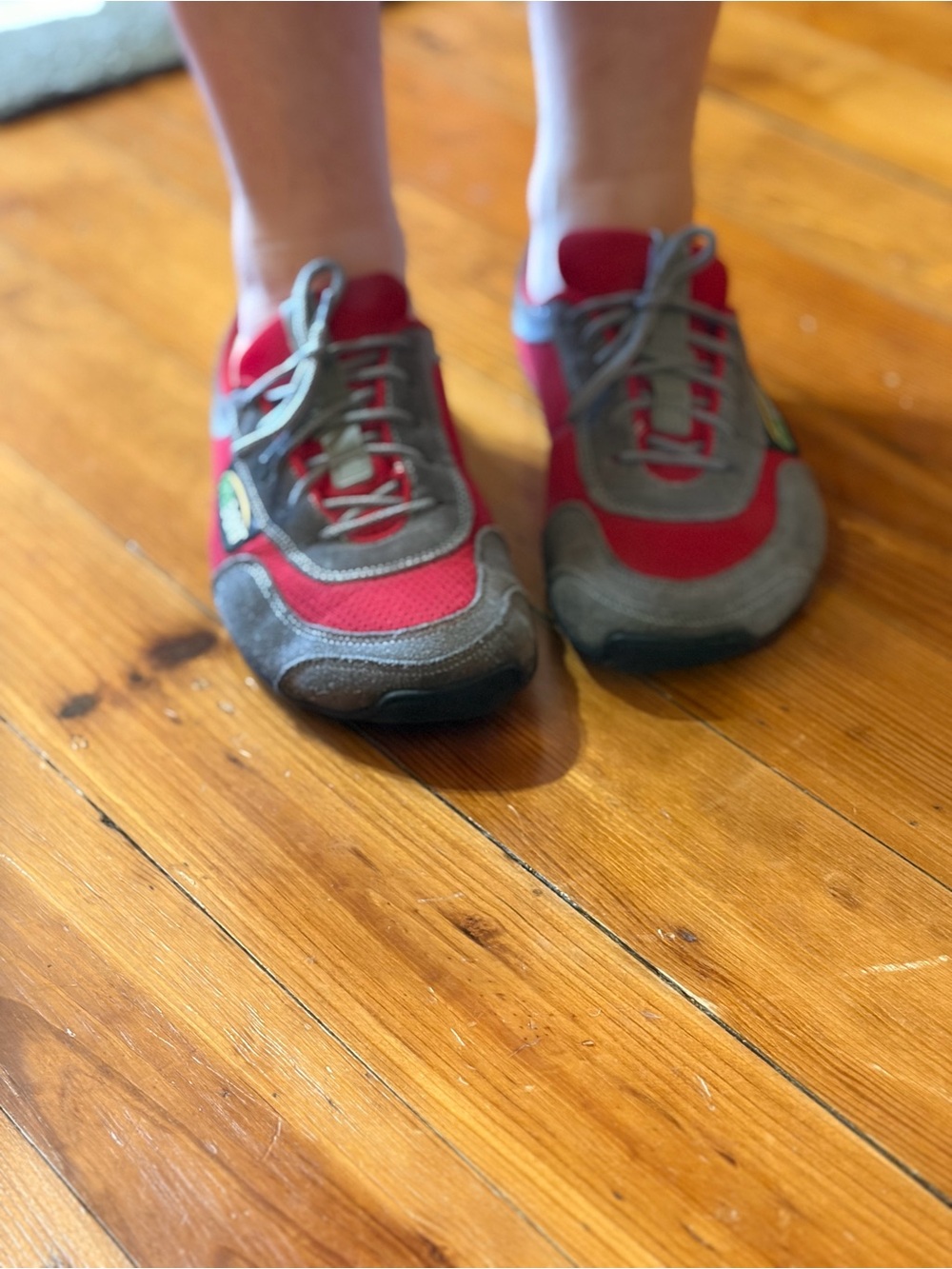 Red and Gray Women's Athletic Sneakers - Lightweight Casual Trainers - Picture 7 of 9